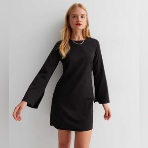 Cute Cowl sleeve Black Mini dress